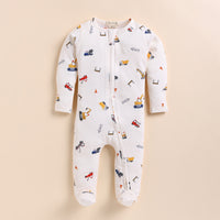 Load image into Gallery viewer, Find Construction Organic Footed Sleepsuit for your 12-18 months baby - CotandCandyBaby
