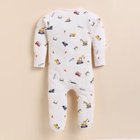 Load image into Gallery viewer, Purchase Construction Organic Footed Sleepsuit for your 18-24 months baby - CotandCandyBaby
