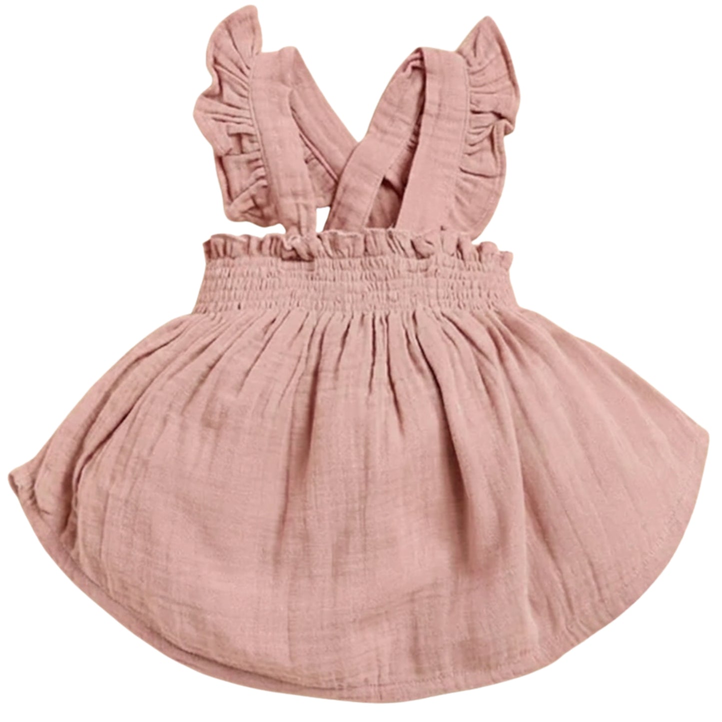 Blush Pink Organic Muslin Sleeveless Frill Top