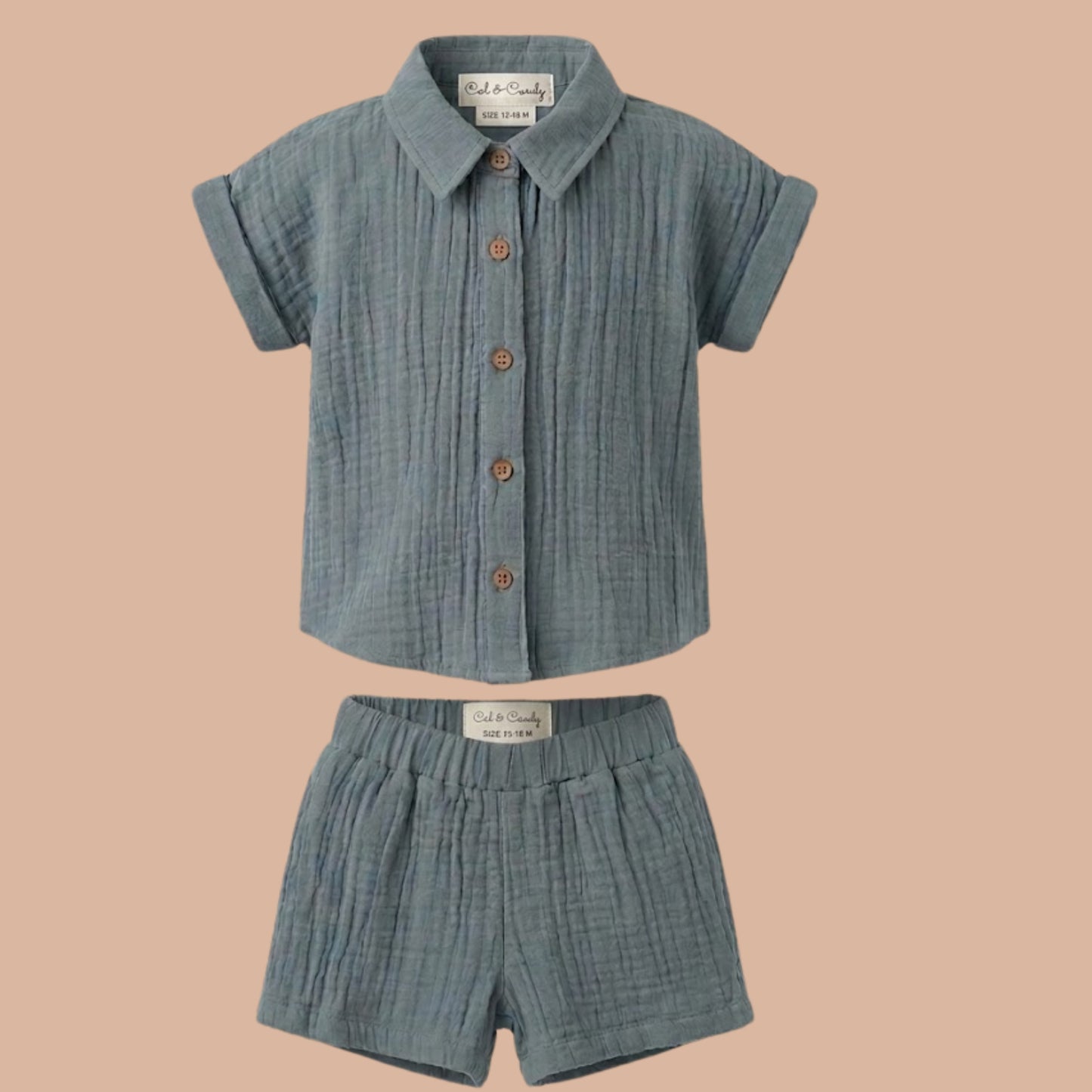 Aqua Organic Muslin Jhabla Set Oversized Shirt with shorts