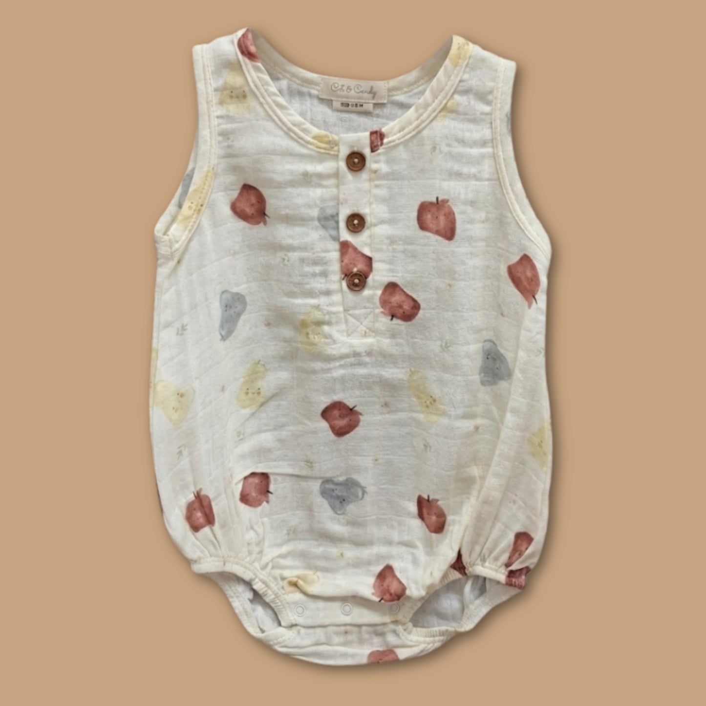 Fruity Fun Print Organic Muslin Bubble Romper