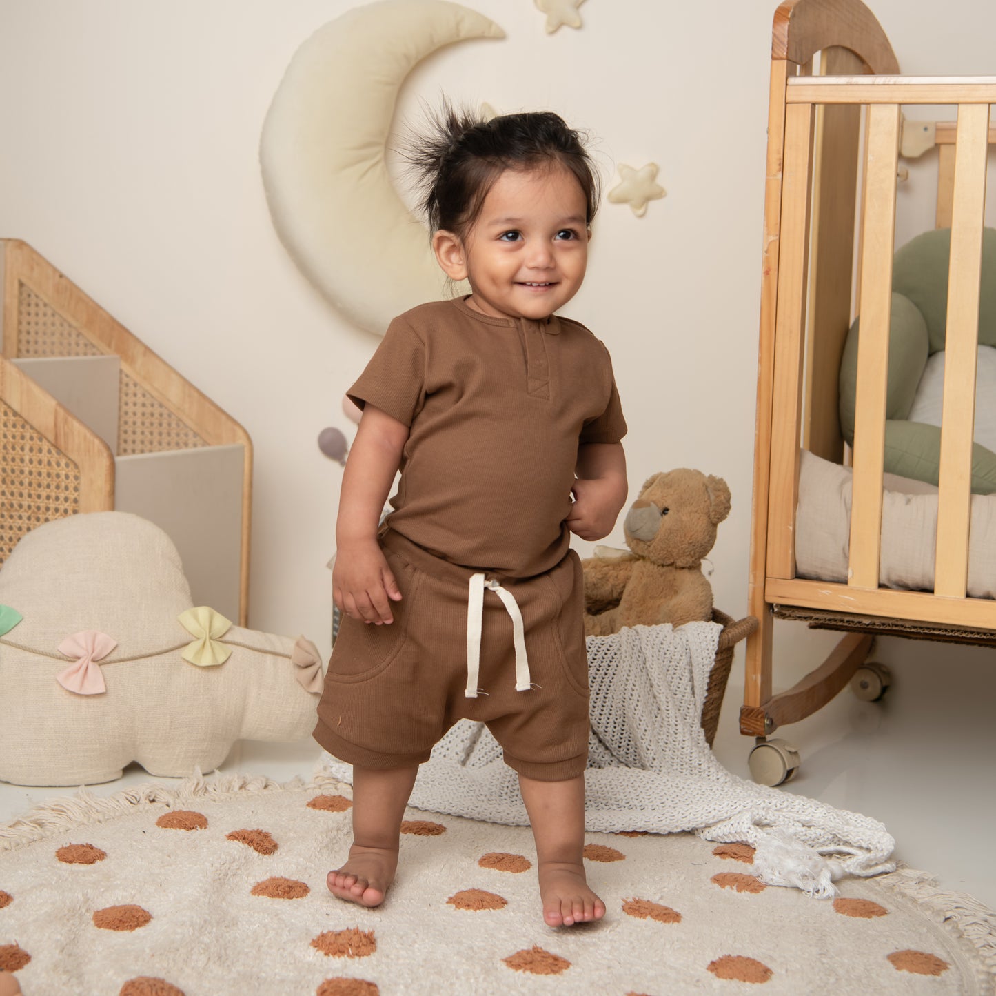 Chocolate Organic Drawstring Shorts