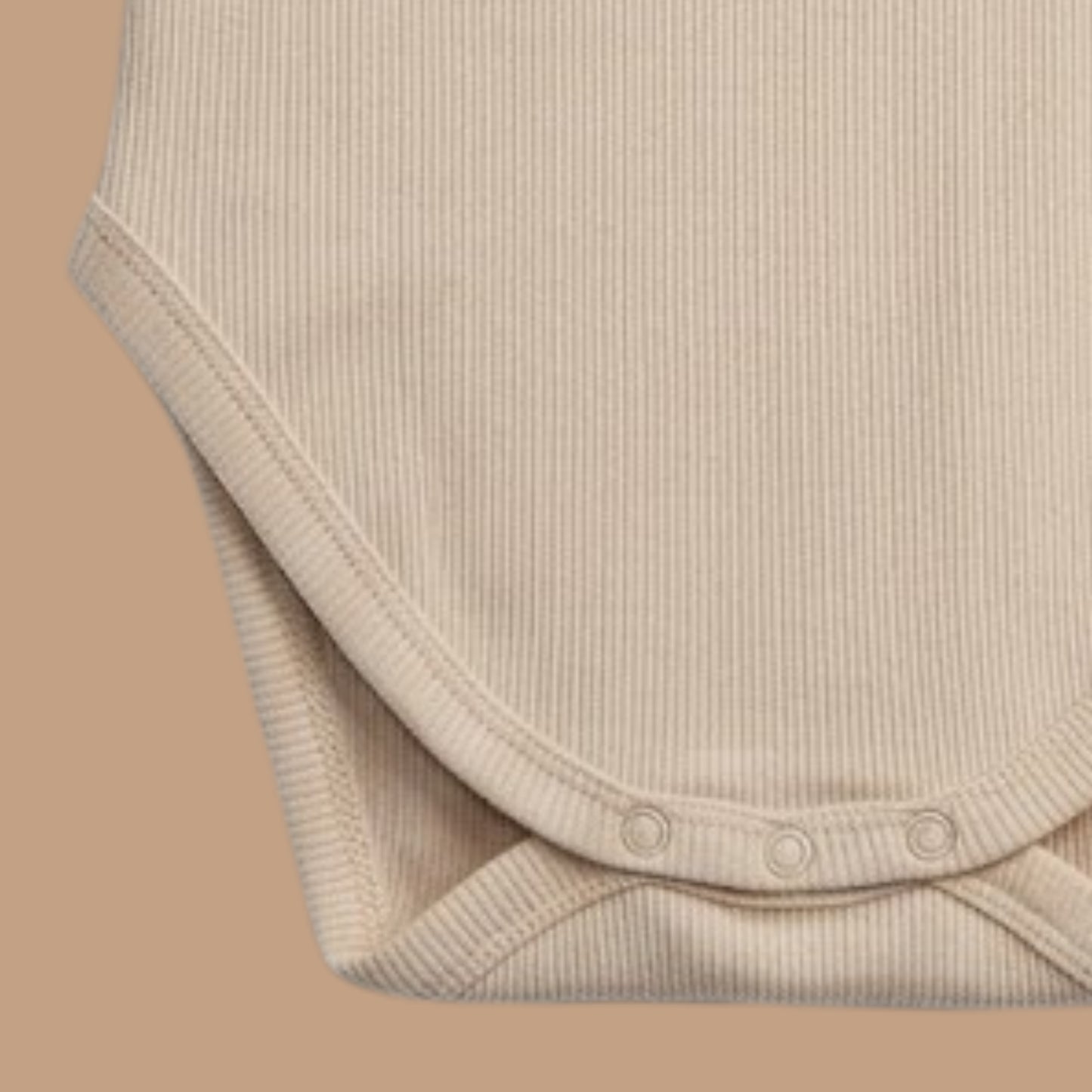 Almond Peach Organic Long Sleeve Bodysuit With Drawstring Leggings