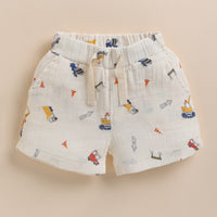 Load image into Gallery viewer, Shop Construction Organic Muslin Jhabla Set for your 0-24 months baby - CotandCandyBaby
