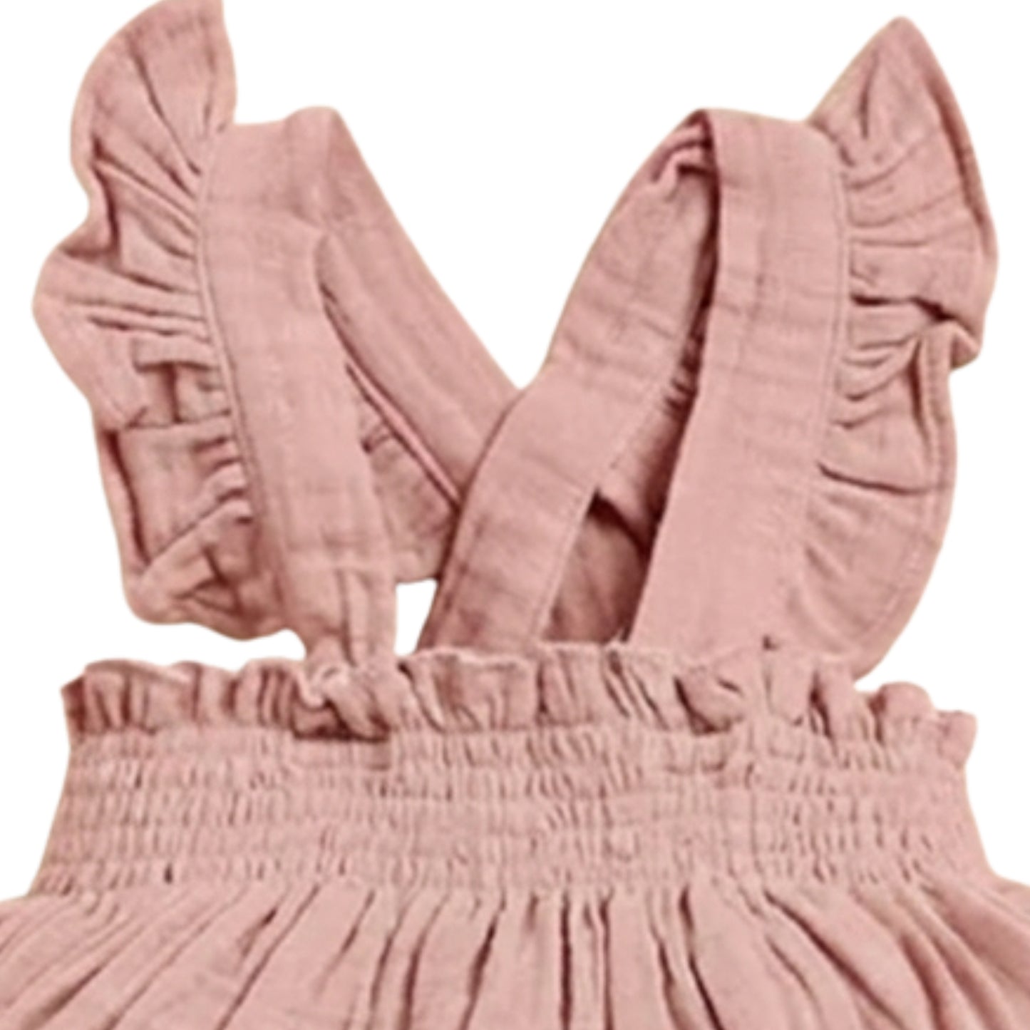 Blush Pink Organic Muslin Sleeveless Frill Top