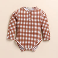 Load image into Gallery viewer, Ginger Gingham Organic Long Sleeve Bodysuit
