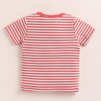 Load image into Gallery viewer, Berry Stripe Organic short sleeve tshirt for baby boy
