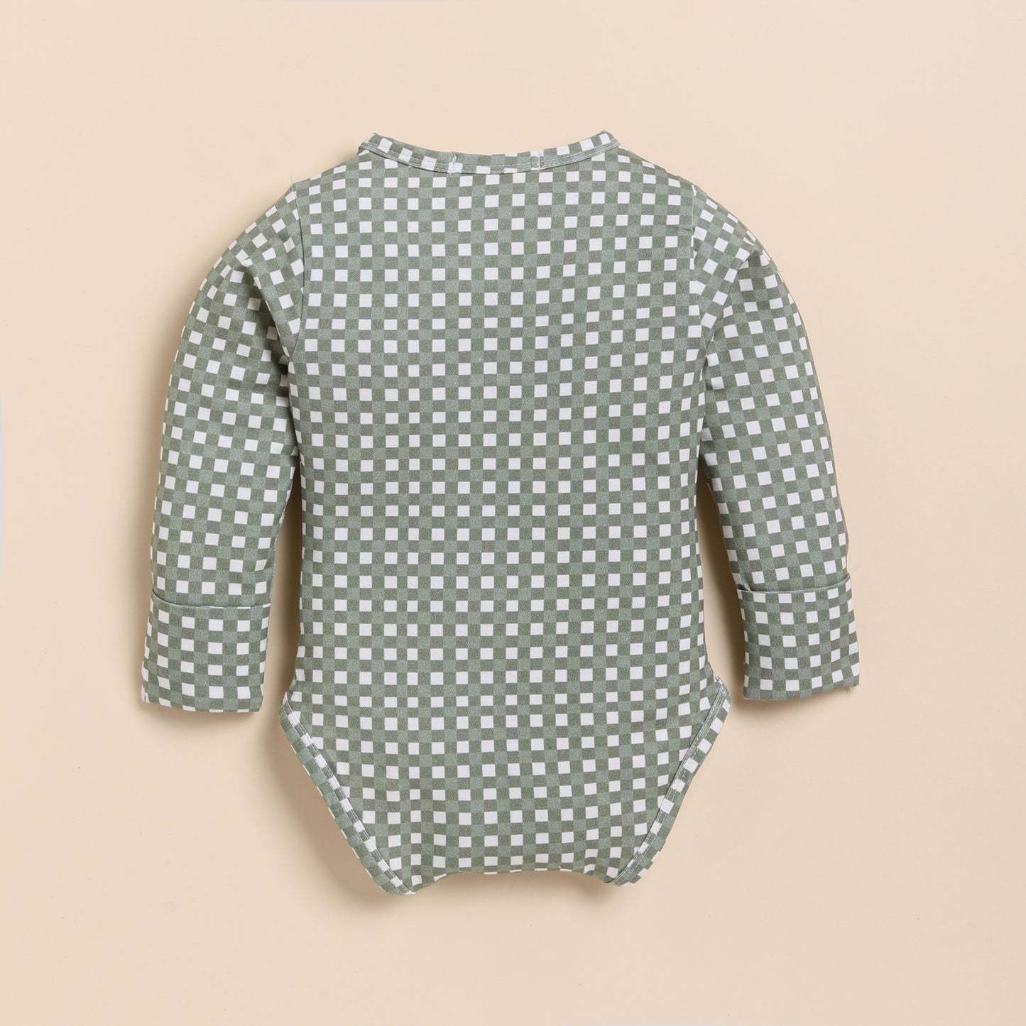 Mineral Gingham Organic Long Sleeve Bodysuit