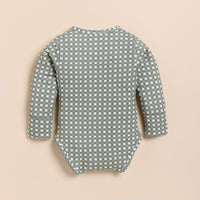 Load image into Gallery viewer, Mineral Gingham Organic Long Sleeve Bodysuit
