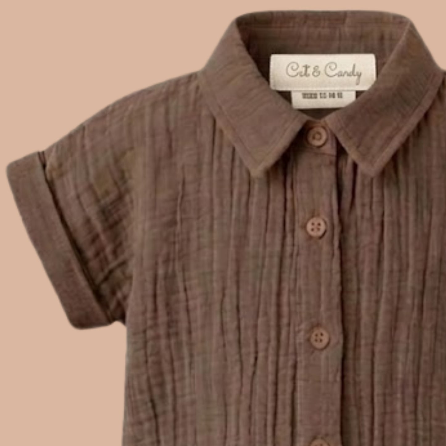 Cocoa Whisper Organic Muslin Jhabla Set Oversized Shirt with shorts