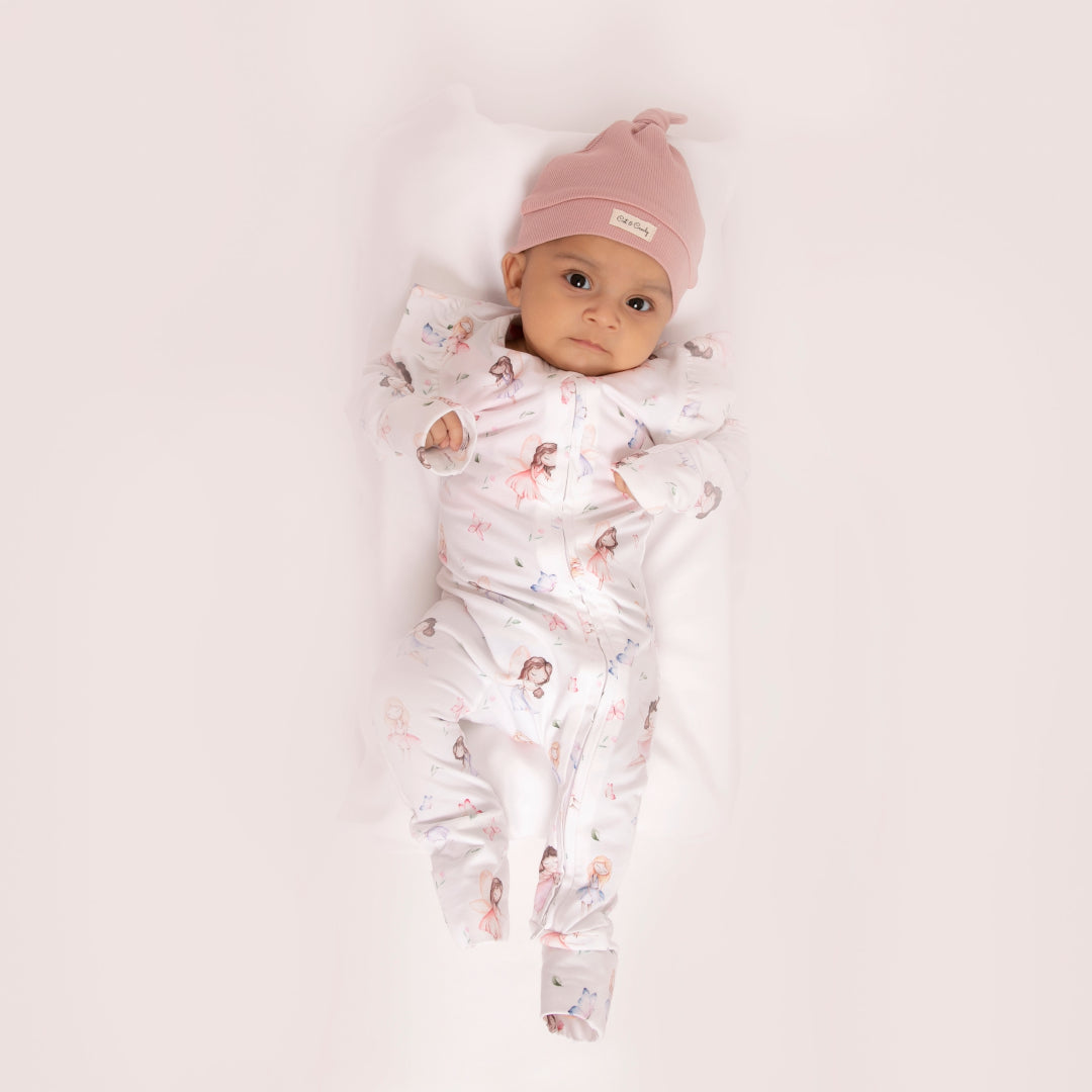 Fairytale Collection Organic Long Sleeve Zipsuit with Frill for newborn baby