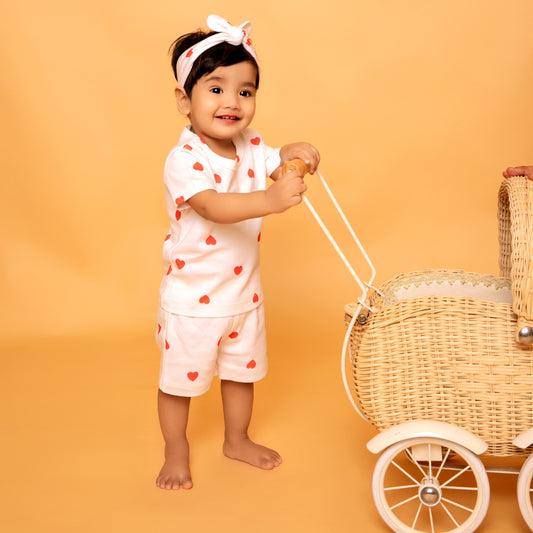 Tiny Love Collection Organic CORD SET  Sleeve T-shirt With Shorts