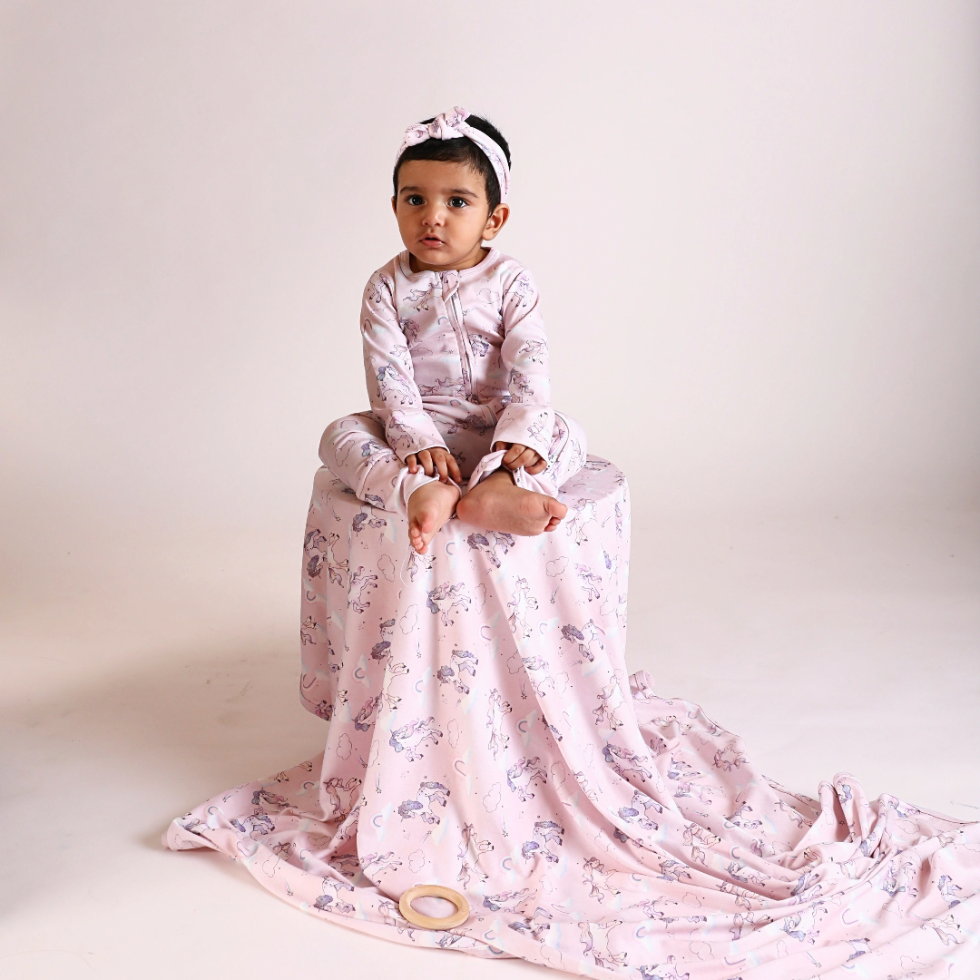 Unicorn Print Organic Jersey Swaddle Wrap