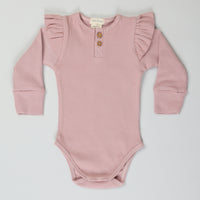 Load image into Gallery viewer, Pink Blush Long Sleeve Frill Bodysuit
