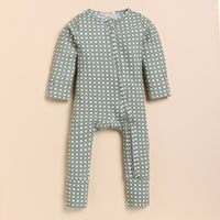 Load image into Gallery viewer, Mineral Gingham Organic Zipsuit
