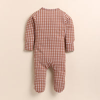 Load image into Gallery viewer, Ginger Gingham Organic Footed Sleepsuit
