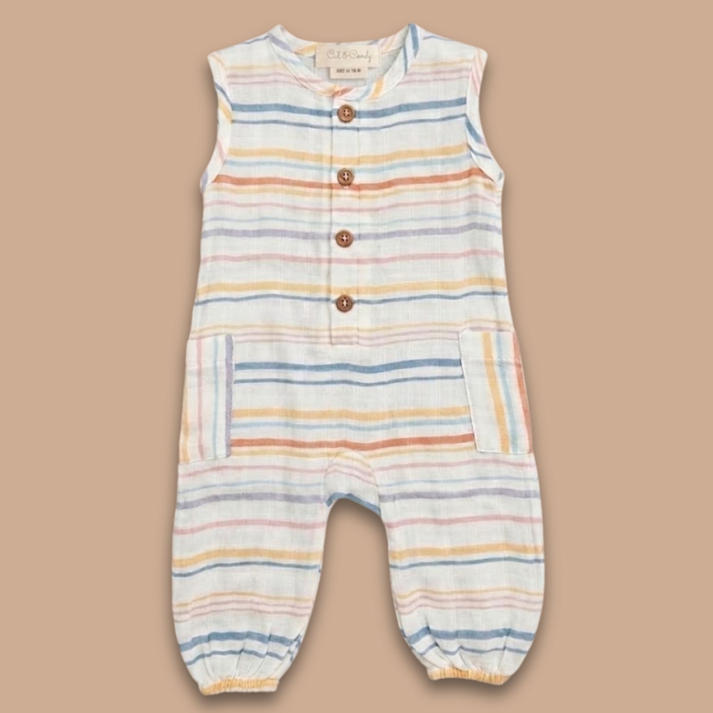 Lagoon Life Print Organic Muslin Sleepsuit