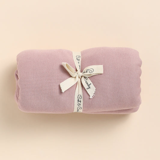 Blush Pink Organic Rib Swaddle Wrap