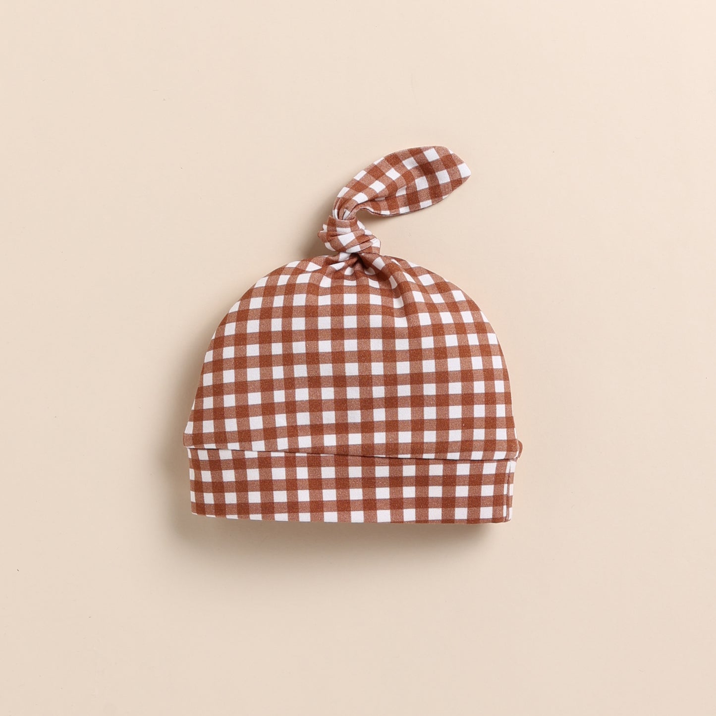 Ginger Gingham Organic Beanie
