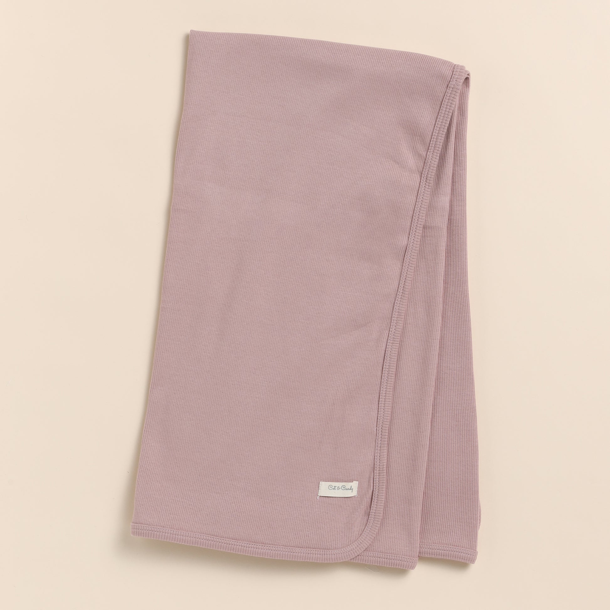 Blush Pink Organic Rib Swaddle Wrap for infant baby