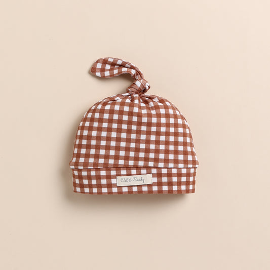 Ginger Gingham Organic Beanie
