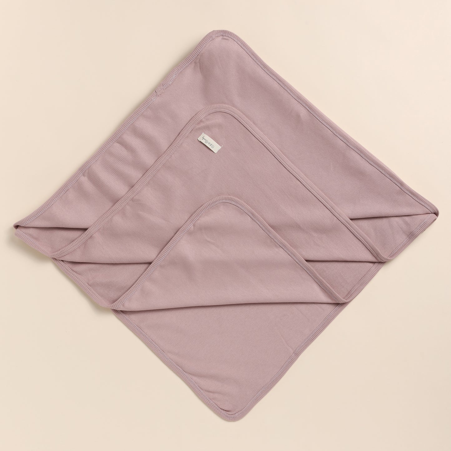 Blush Pink Organic Rib Swaddle Wrap for 0-3 months baby