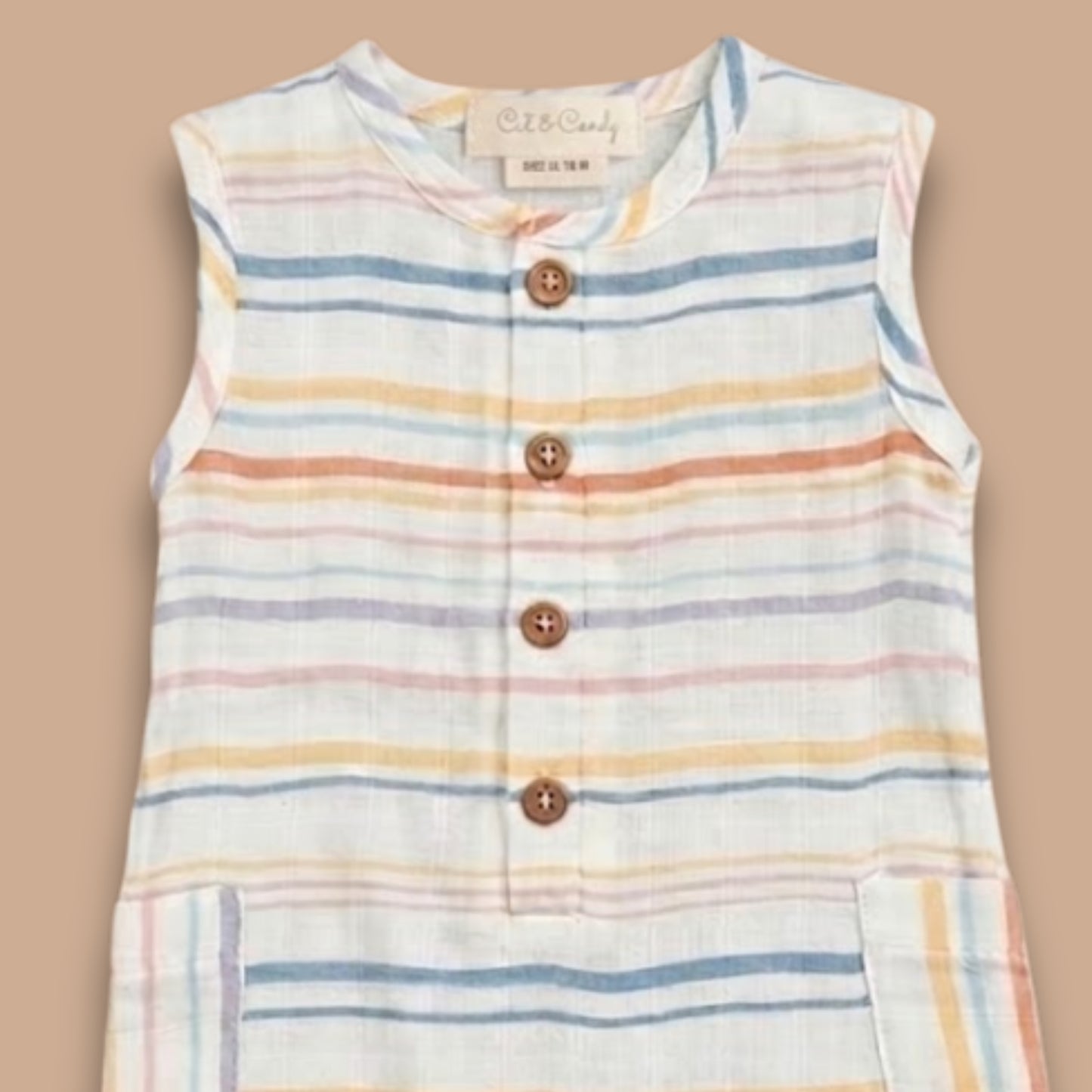 Lagoon Life Print Organic Muslin Sleepsuit