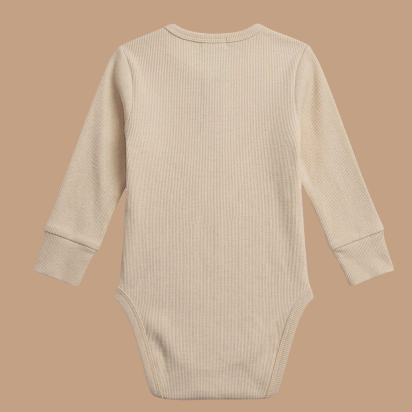 Almond Peach Organic Long Sleeve Bodysuit With Drawstring Leggings