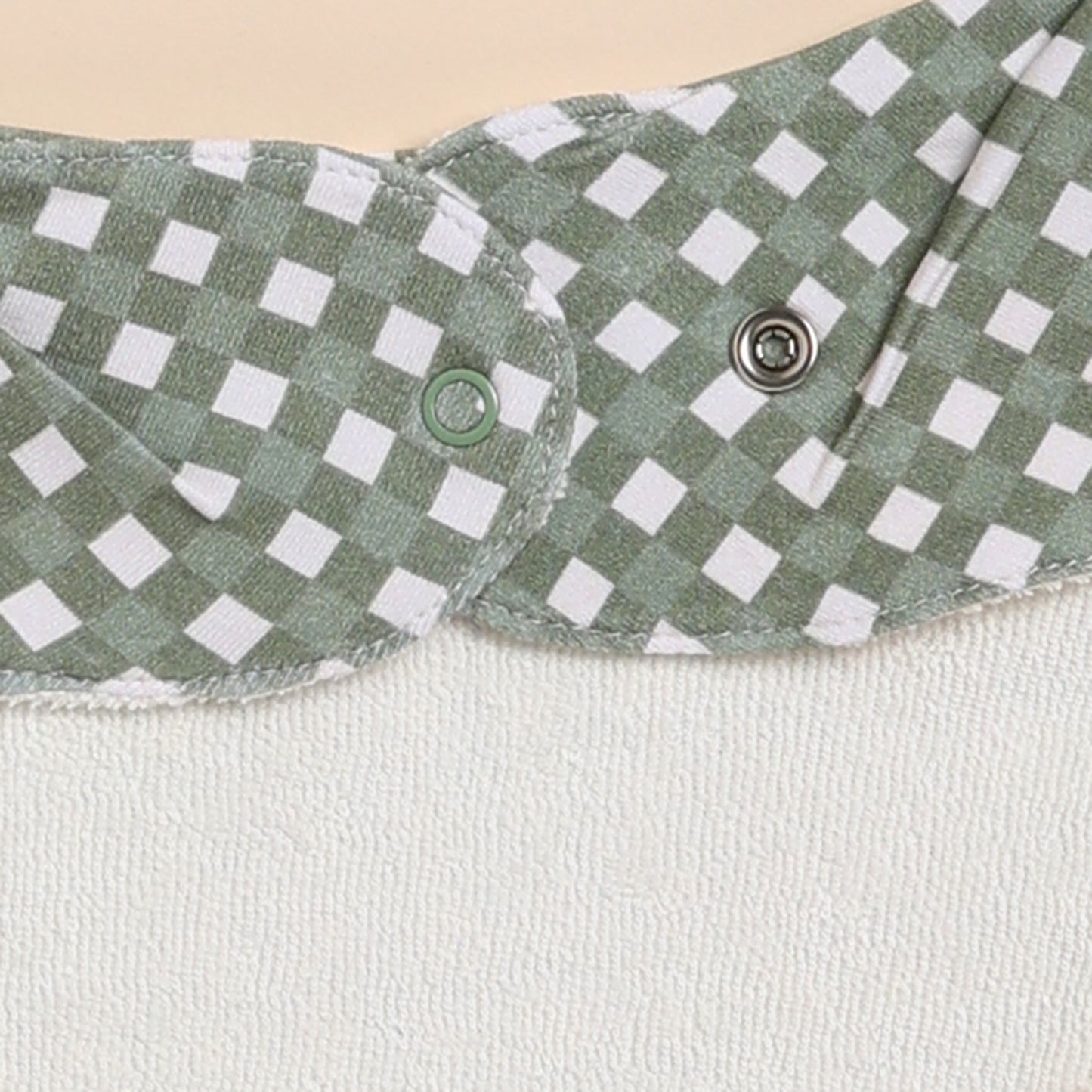 Mineral Gingham Organic Long Sleeve Bodysuit With Leggings, Beanie and Bib