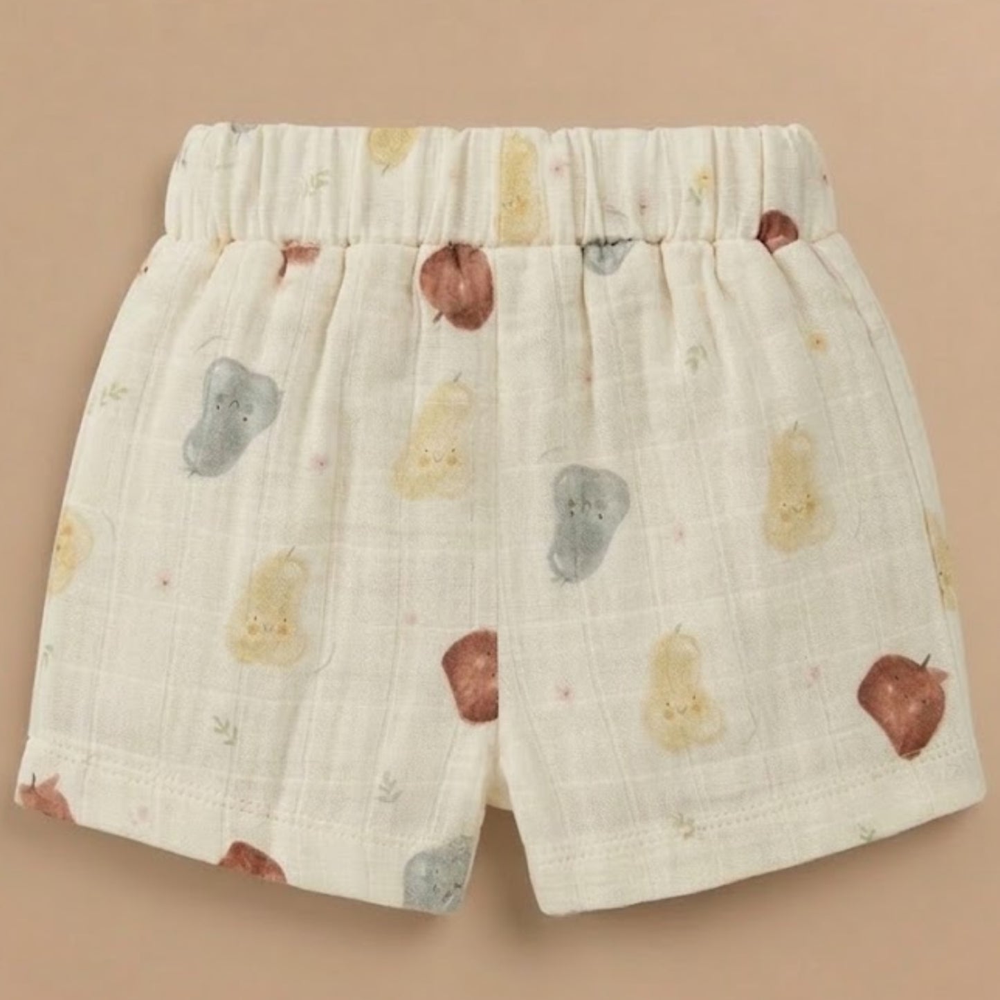 Fruity Fun Print Organic Muslin Jhabla Set Oversized Shirt with shorts