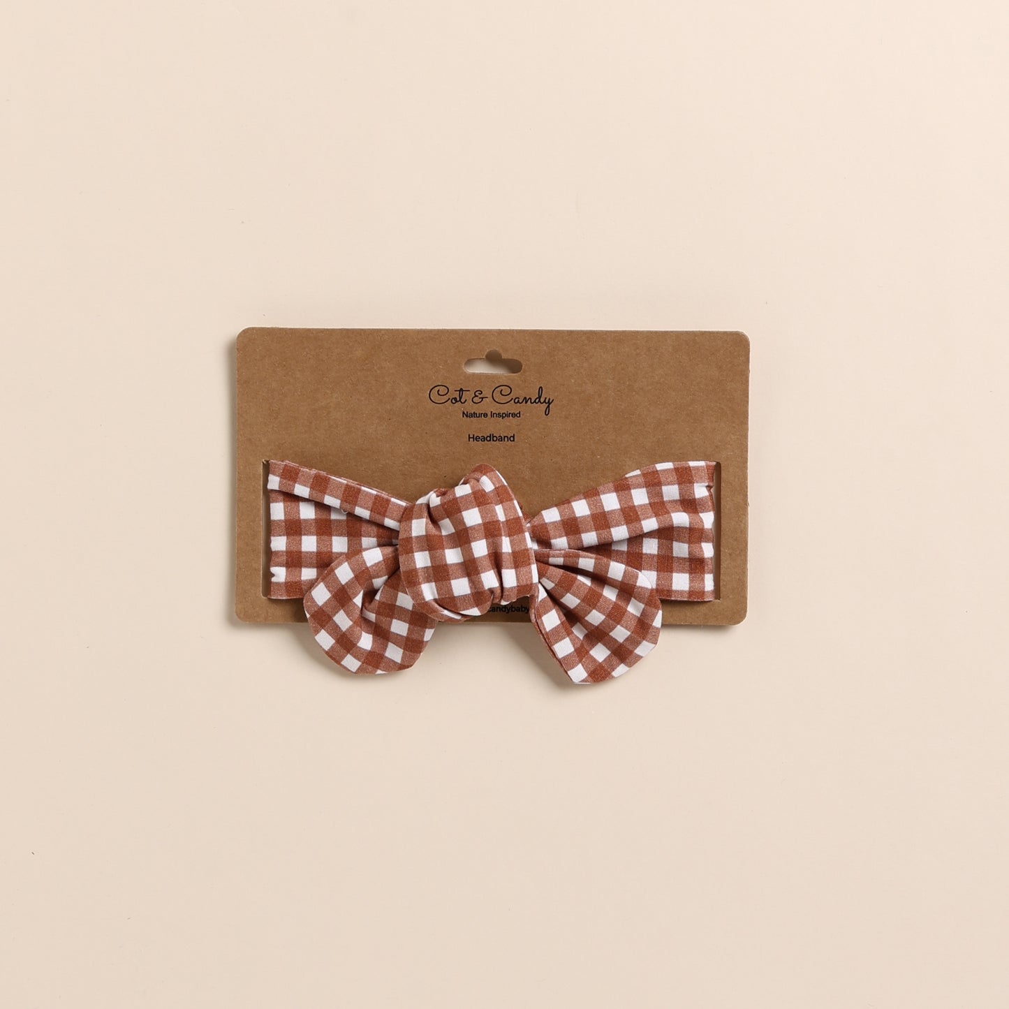 Ginger Gingham Organic Head Band
