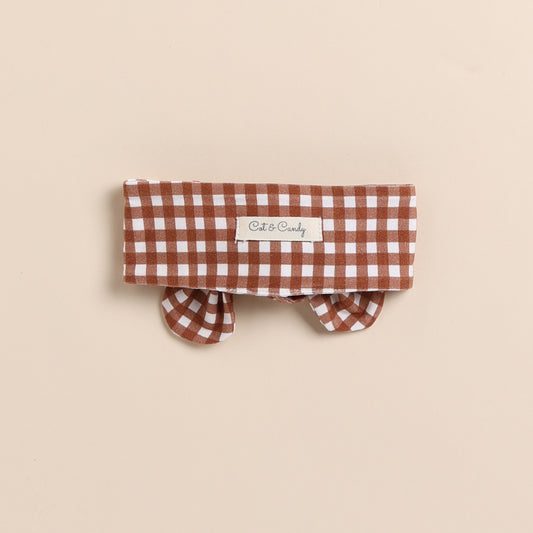 Ginger Gingham Organic Head Band
