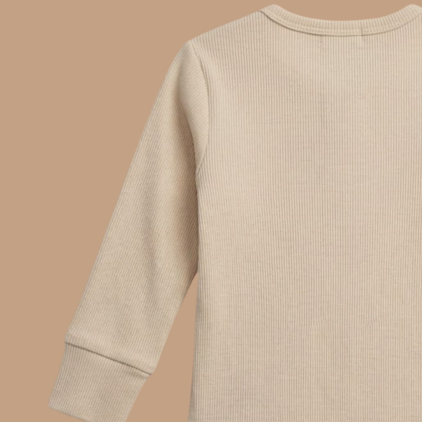 Almond Peach Organic Long Sleeve Bodysuit