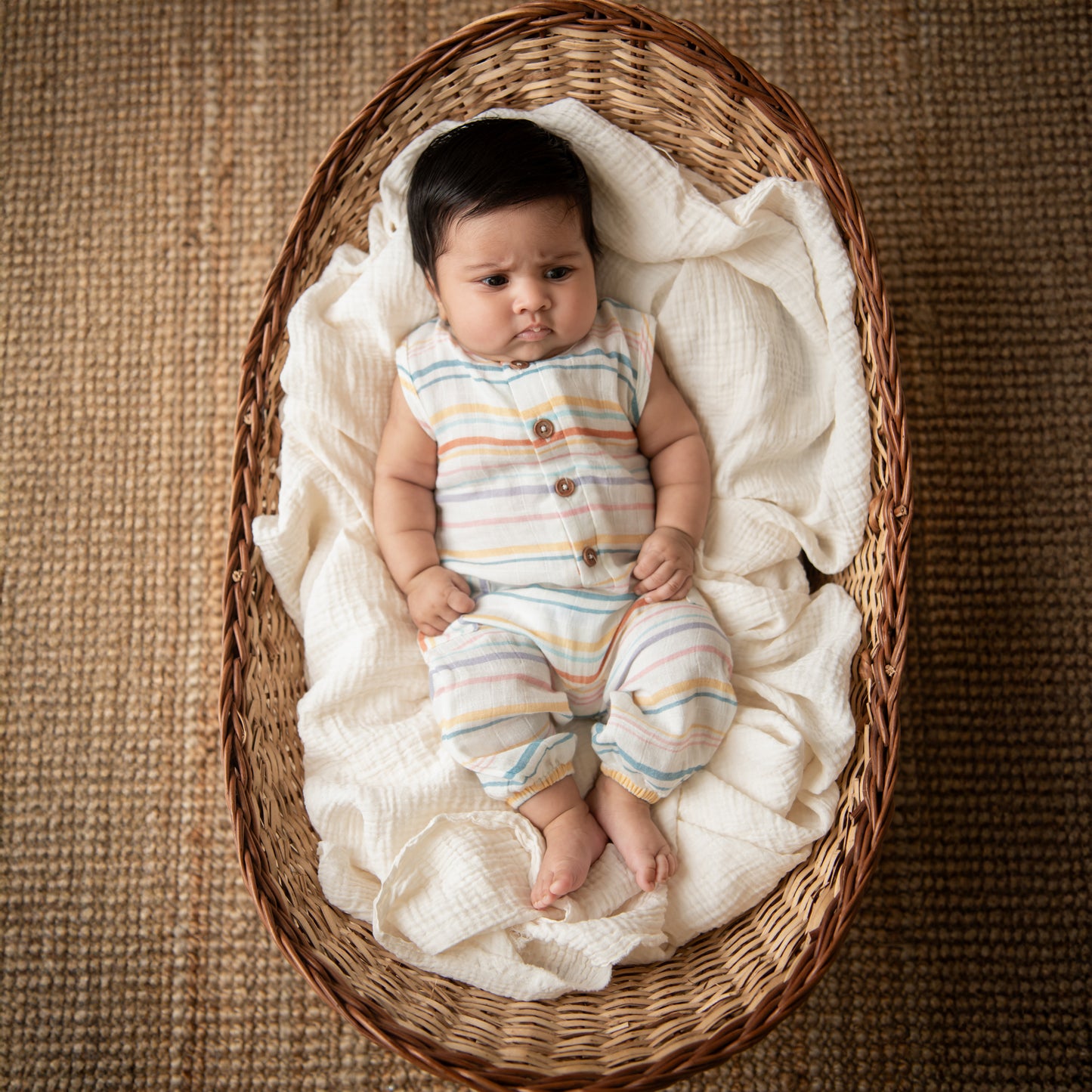 Lagoon Life Print Organic Muslin Sleepsuit