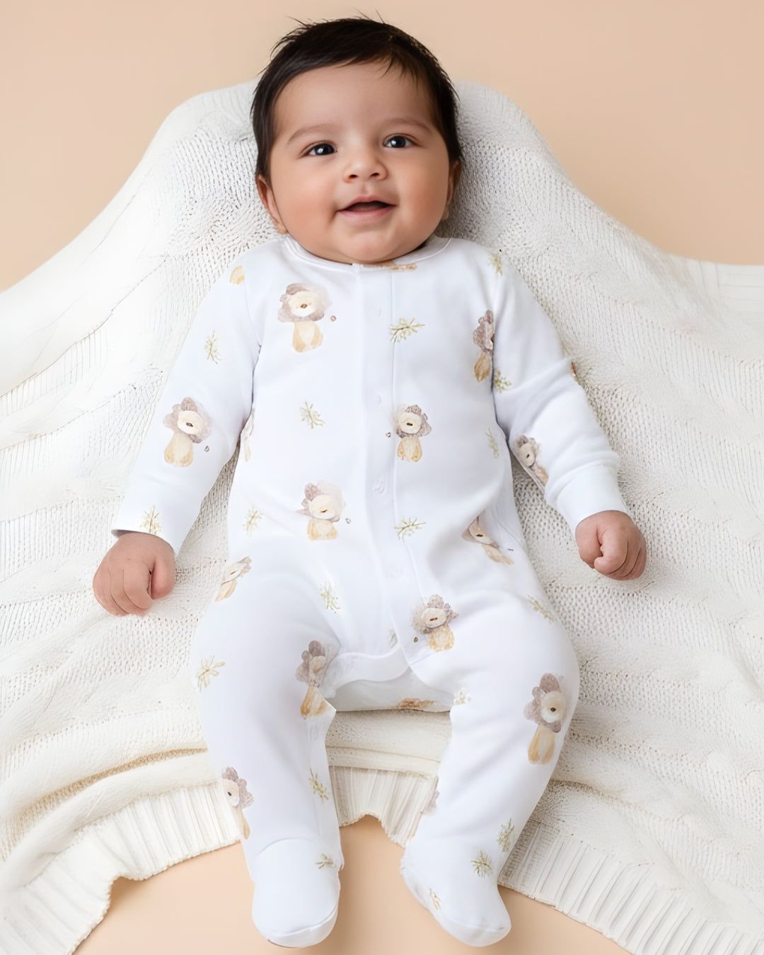 Little Roar Organic Footed Sleepsuit With Snap