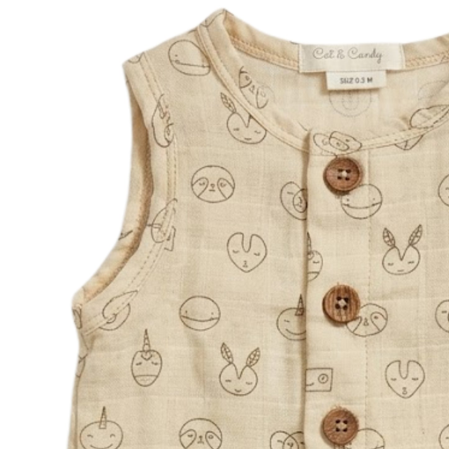 Totatone Print Organic Muslin Half Romper