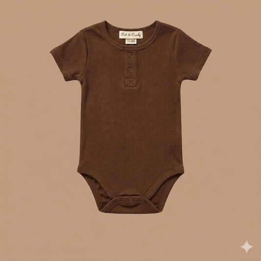 Chocolate Organic Short Sleeve Bodysuit