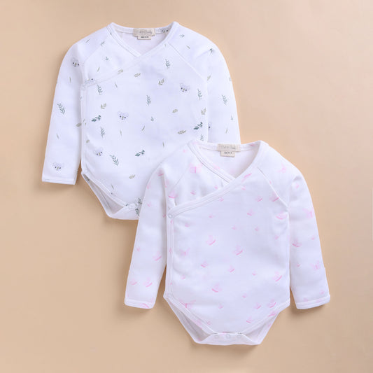 Koala + Butterfly Print Organic Kimono Bodysuit - Pack Of 2