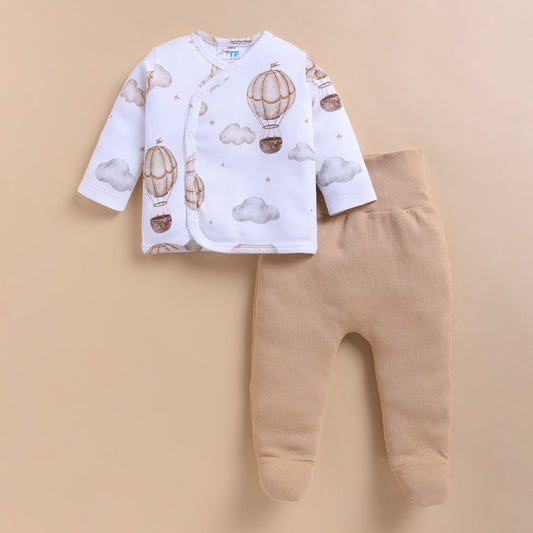 Balloon Pop Kimono Top With Footed Pant