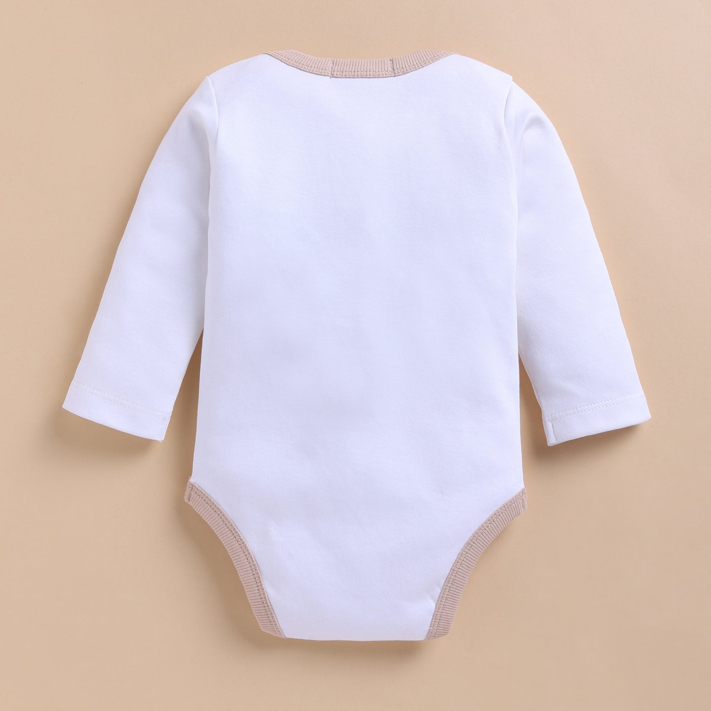 Little Roar Organic Long Sleeve Envelope Bodysuit With Latte Drawstring Pant