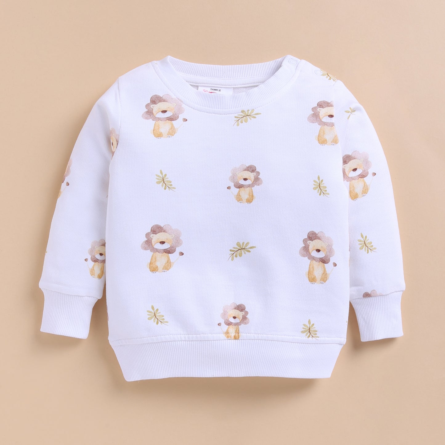 Little Roar Organic Sweatshirt With Latte Drawstring Pant