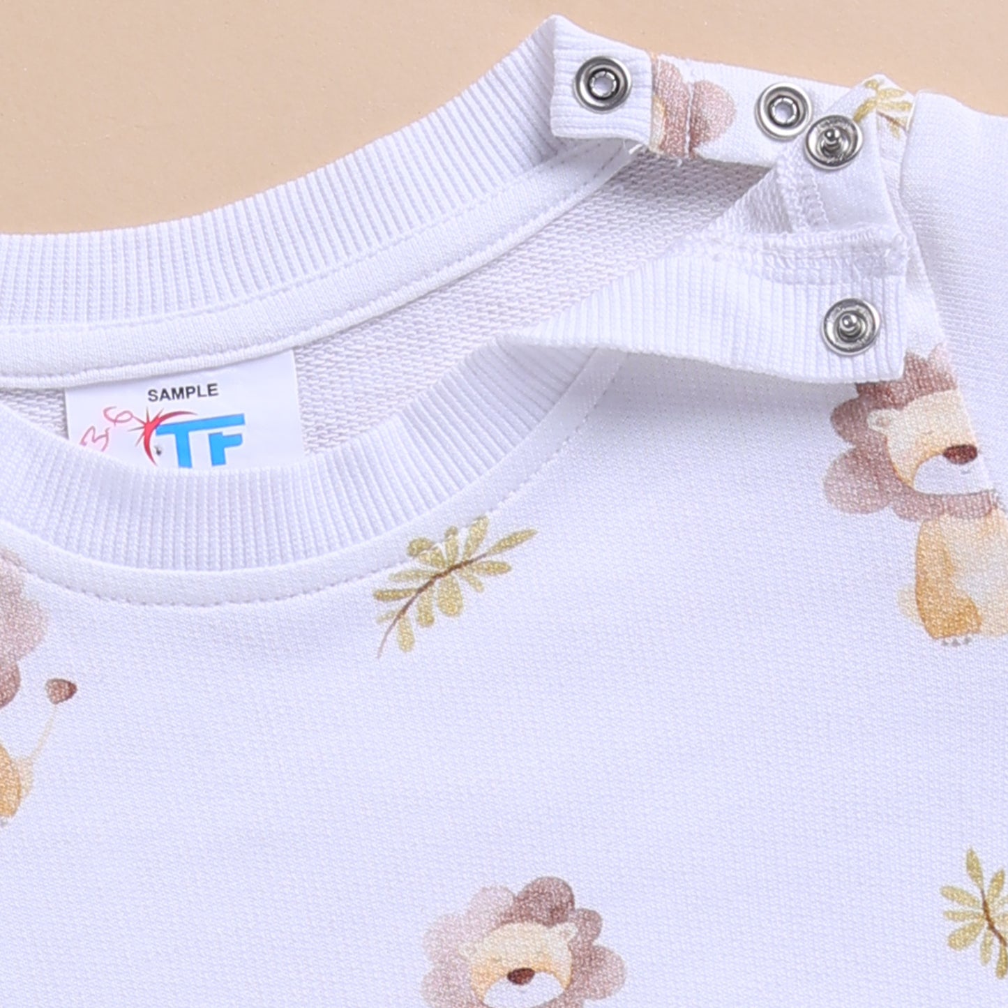 Little Roar Organic Sweatshirt With Latte Drawstring Pant