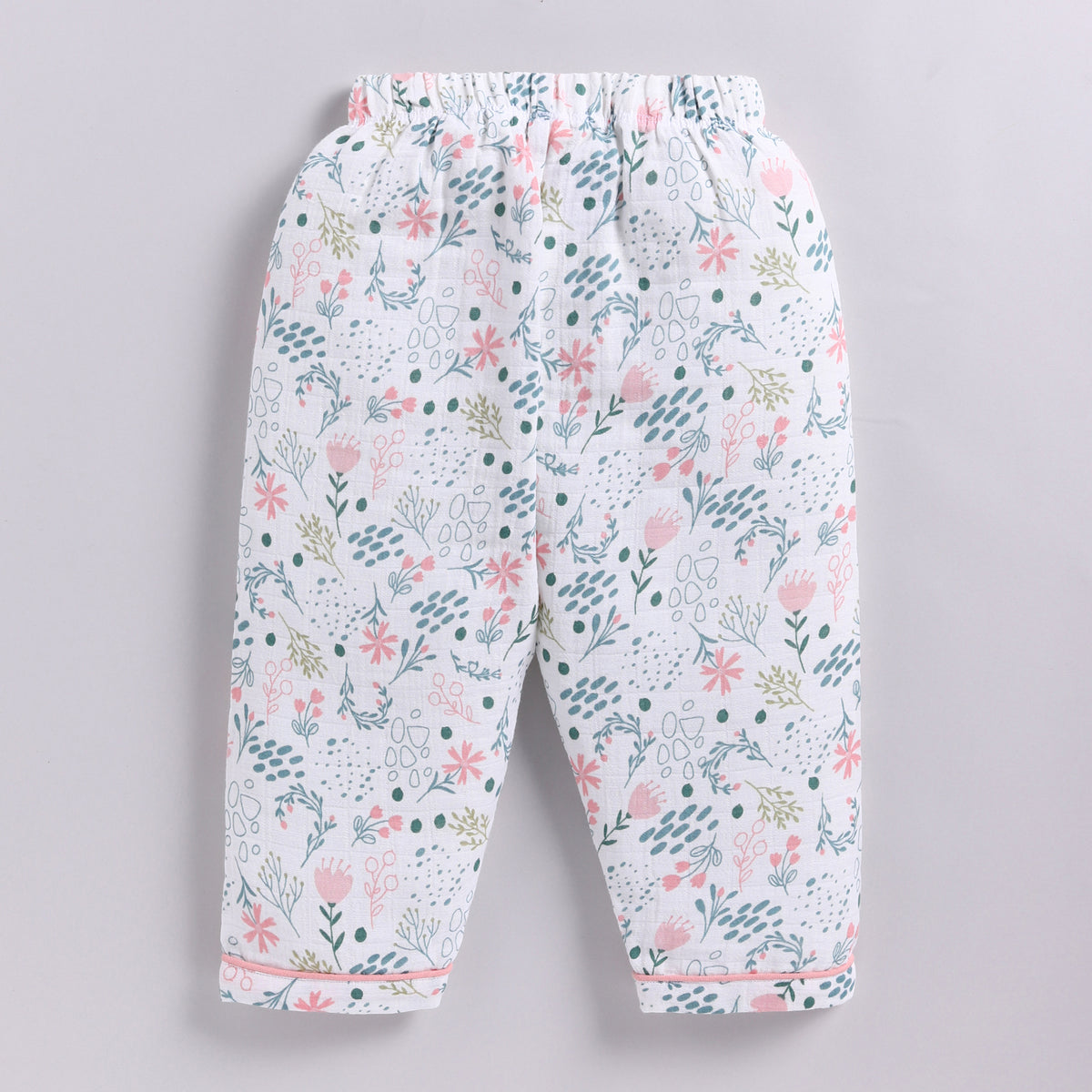 Flower Print Organic Muslin Classic Collar PJ Set