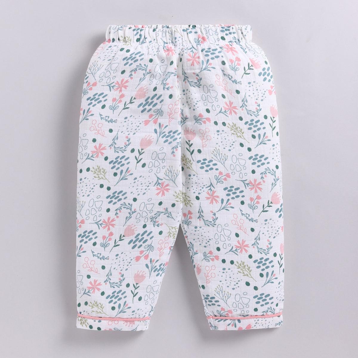 Flower Print Organic Muslin Classic Collar PJ Set