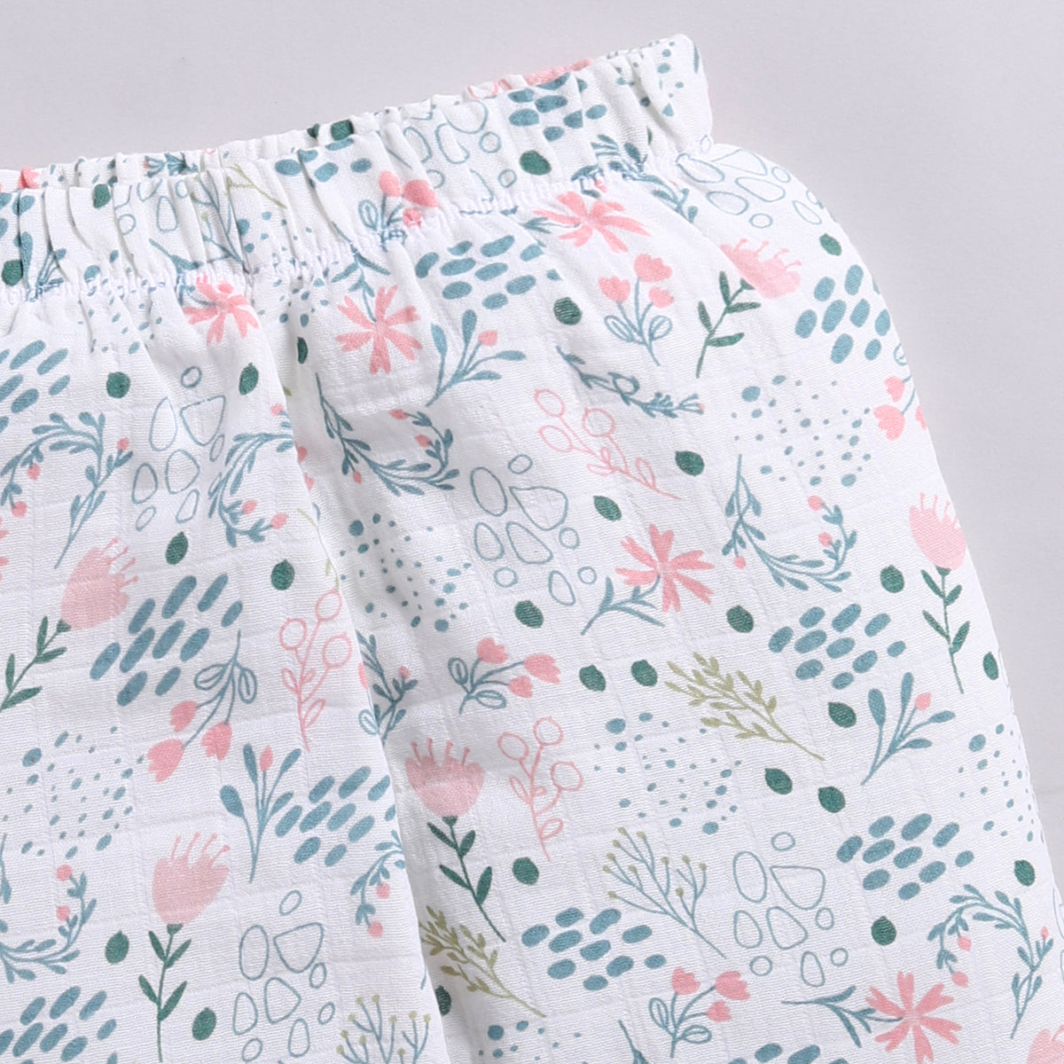 Flower Print Organic Muslin Classic Collar PJ Set