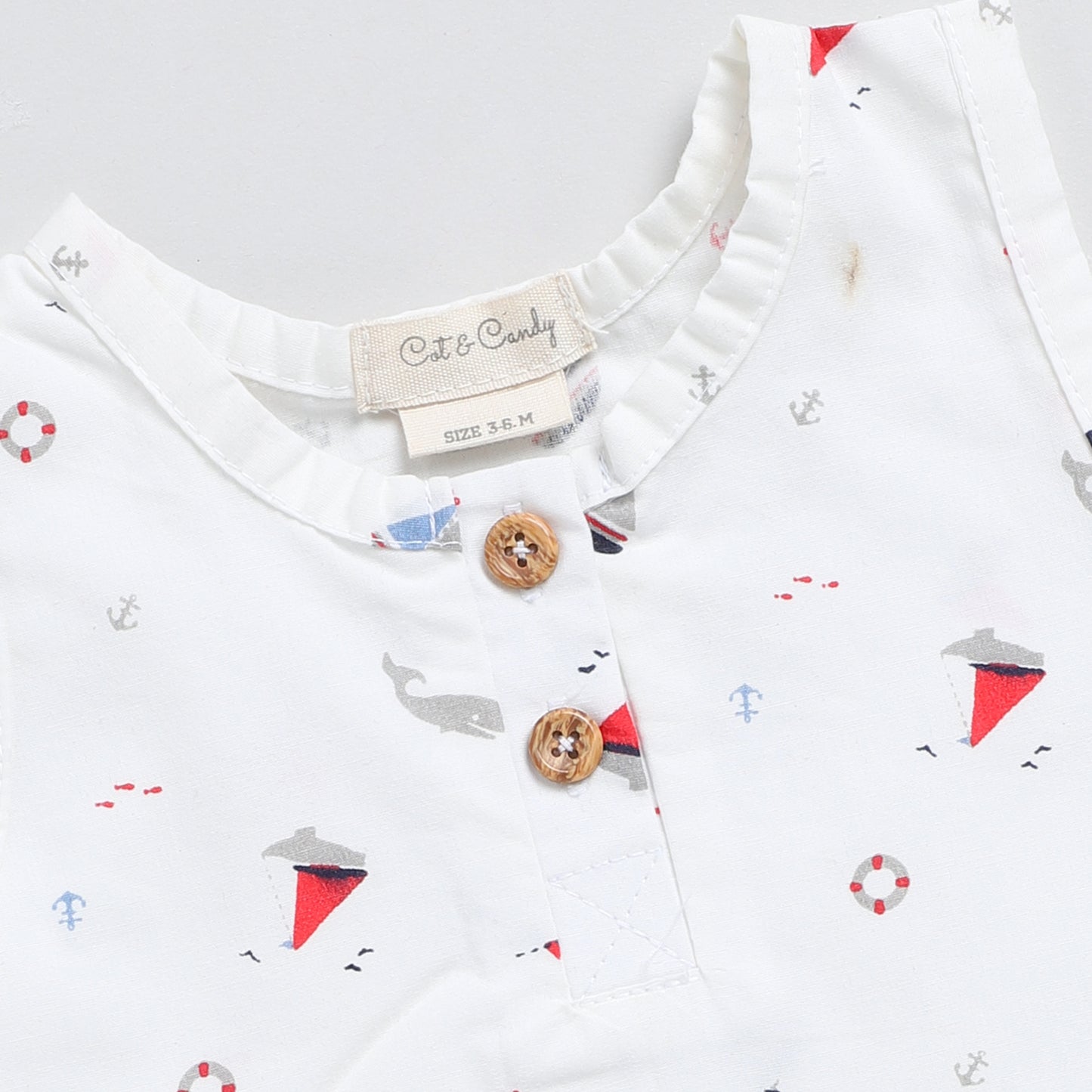 Nautical Organic Bubble Romper