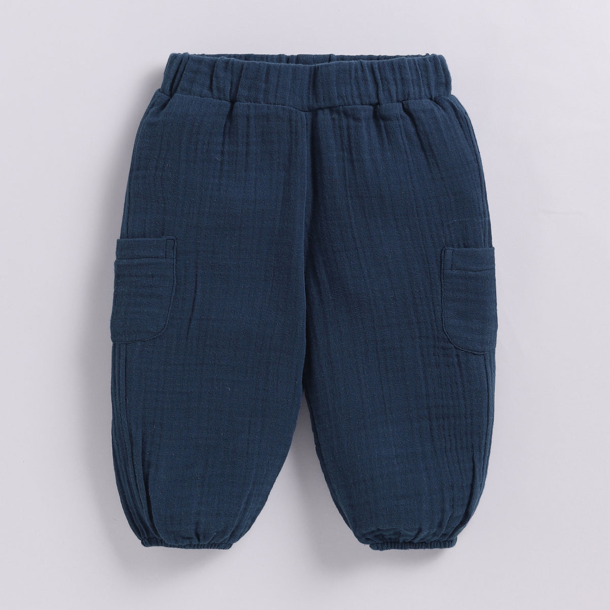 Denim Organic Muslin Long Sleeve Henley T-shirt With Lounge Pant Set