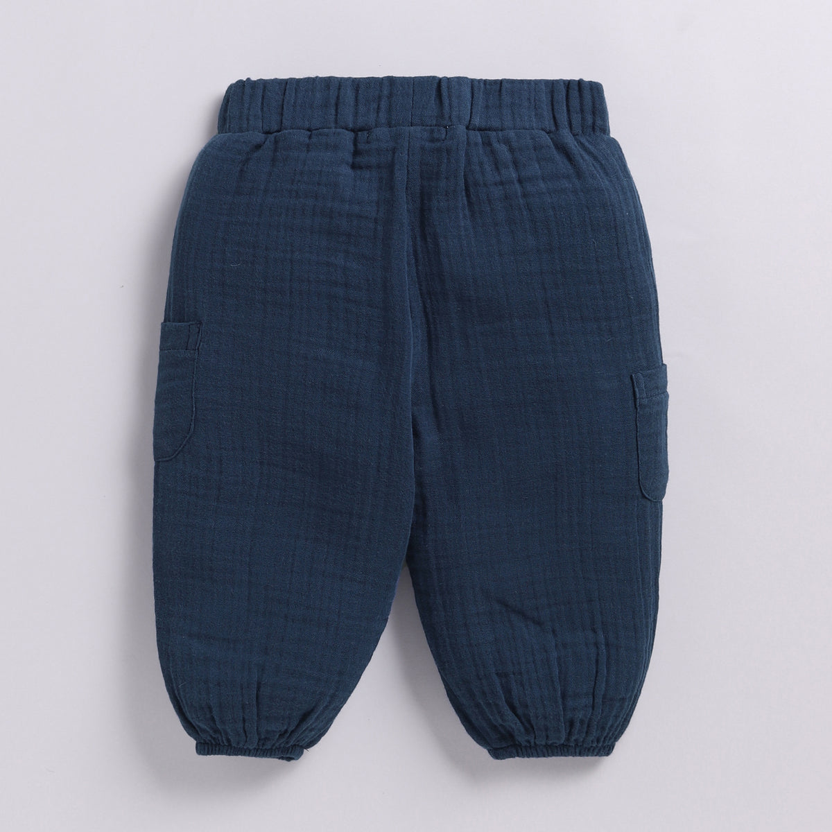 Denim Organic Muslin Long Sleeve Henley T-shirt With Lounge Pant Set