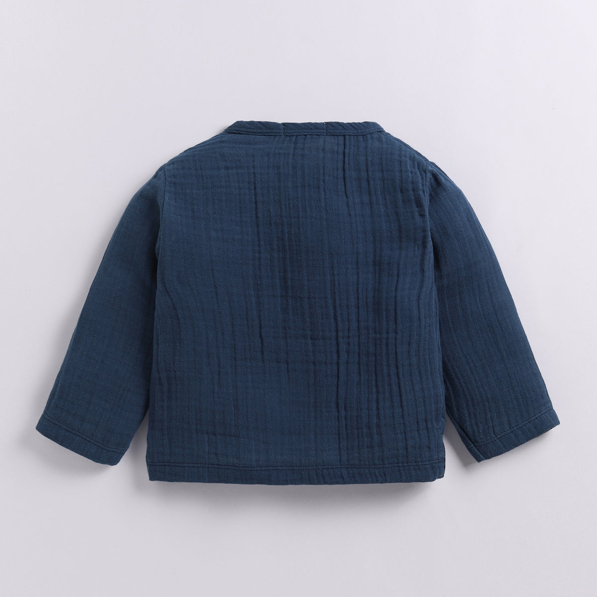Denim Organic Muslin Long Sleeve Henley T-shirt With Lounge Pant Set