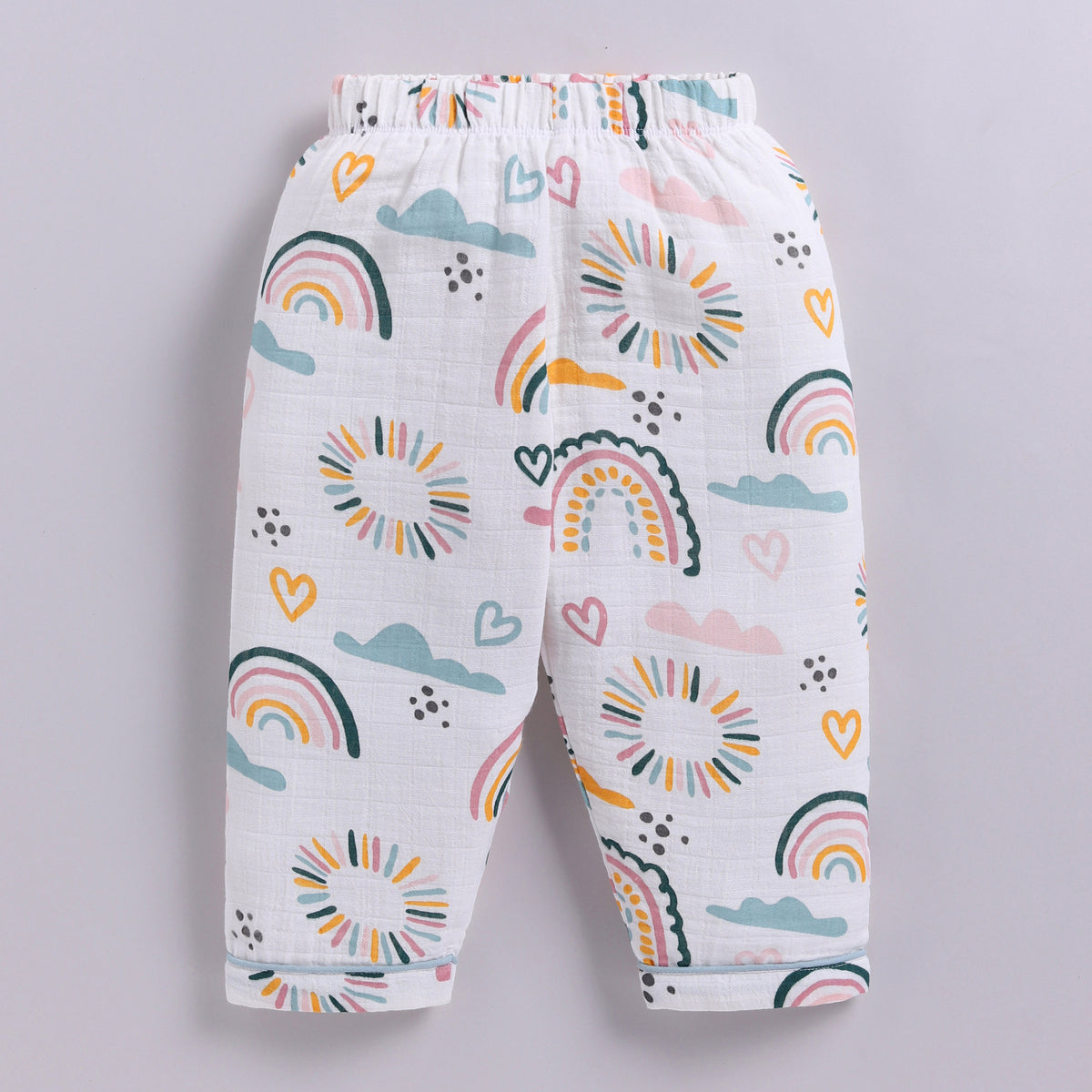 Rainbow Print Organic Muslin Classic Collar PJ Set